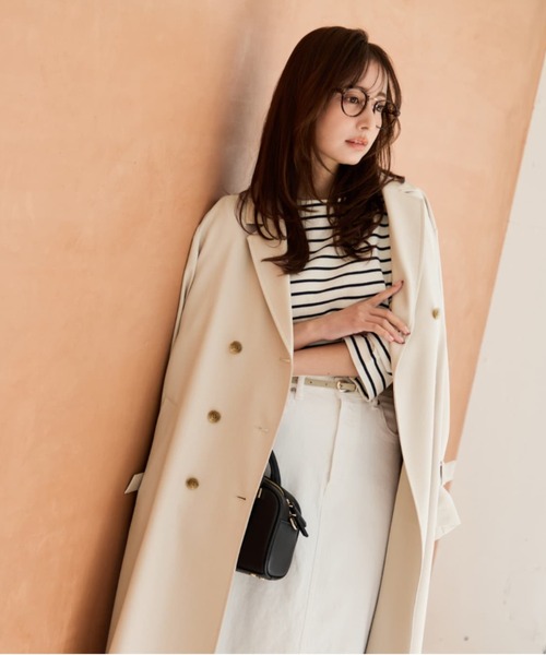トレンチコート コート ベーシックとろみトレンチコート 「低身長