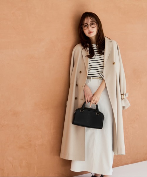トレンチコート コート ベーシックとろみトレンチコート 「低身長