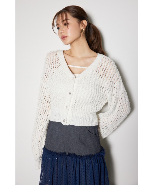 rienda（リエンダ） カーディガン ビジューニットカーディガン 春服