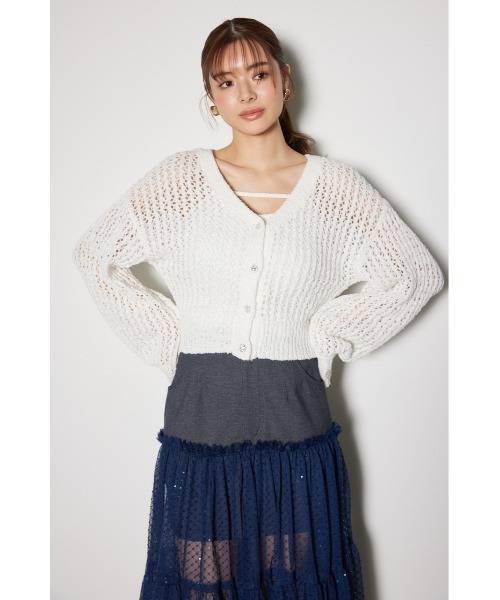 rienda（リエンダ） カーディガン ビジューニットカーディガン 春服