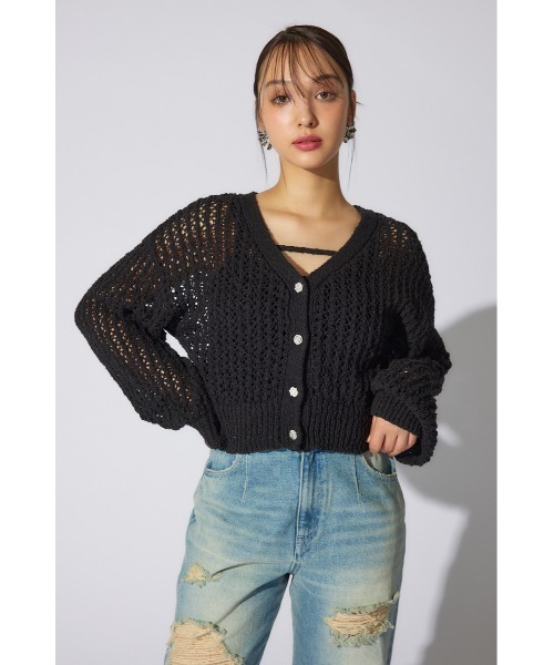 rienda - ★新品未使用★riendaロングカーディガン＋シャツ rienda（リエンダ） カーディガン ビジューニットカーディガン 春服