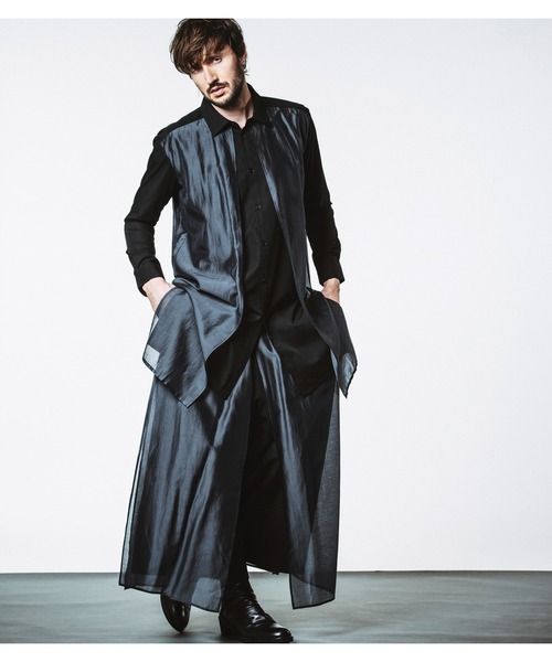 NO ID.（ノーアイディー） シャツ 「NO ID.」Sheer Layered Long Shirt