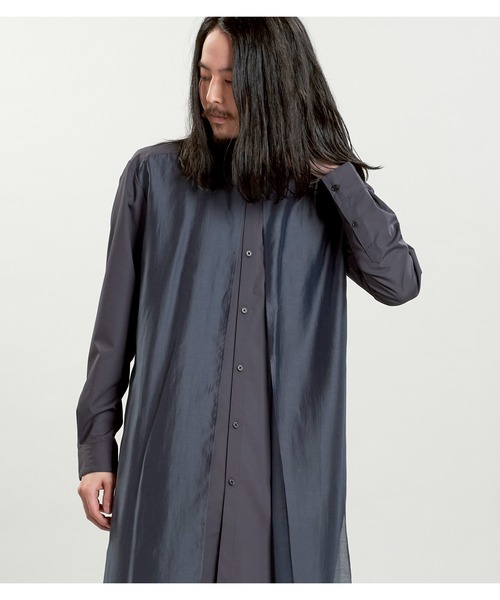 NO ID.（ノーアイディー） シャツ 「NO ID.」Sheer Layered Long Shirt 