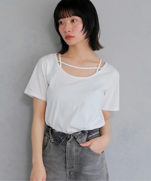cheriella tシャツ 「cheriella」ネックデザイントップス NECK DESIGN