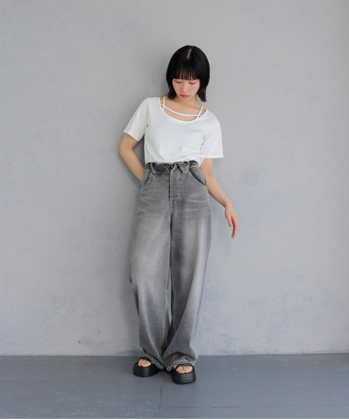 cheriella tシャツ 「cheriella」ネックデザイントップス NECK DESIGN