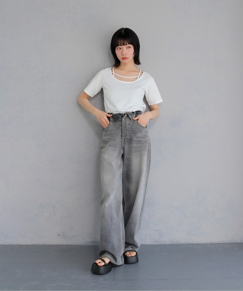 cheriella tシャツ 「cheriella」ネックデザイントップス NECK DESIGN