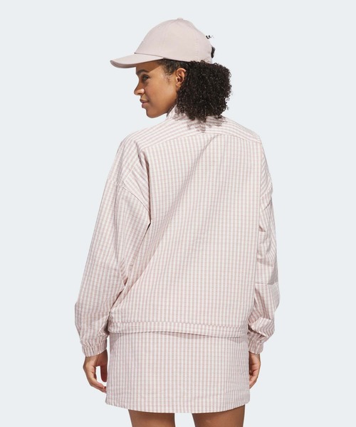 adidas ギンガムチェック CLIMALITE ジップアップジャケット adidas（アディダス） ブルゾン ジャンバー ギンガムチェック