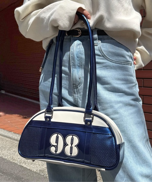 DOUBLE NAME（ダブルネーム） ハンドバッグ エナメルボストンバッグ