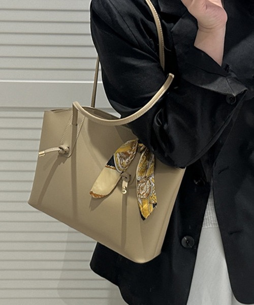 STYLEBLOCK（スタイルブロック） トートバッグ スカーフ付きレザー調