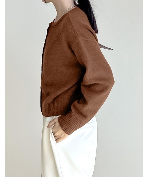 「Re:EDIT」 ニットカーディガン MEDIUM レッド レディース_画像4