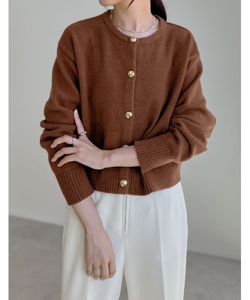 「Re:EDIT」 ニットカーディガン MEDIUM レッド レディース_画像6