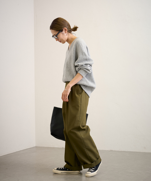 FRAMeWORK（フレームワーク） Vネックニット FREE ピンク レディース