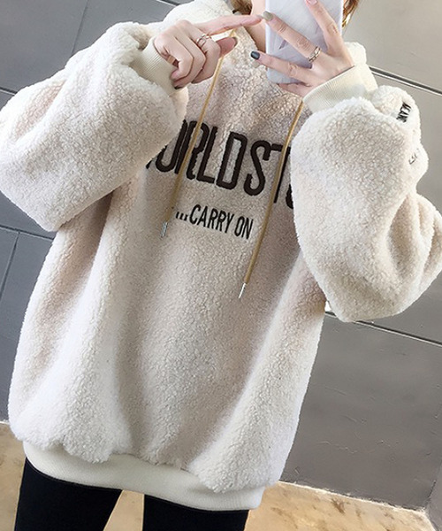 「Bifrost」 「Girly Doll」プルオーバーパーカー L ベージュ レディース_画像6