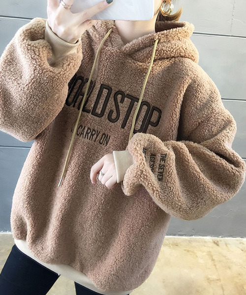 「Bifrost」 「Girly Doll」プルオーバーパーカー L ベージュ レディース_画像9