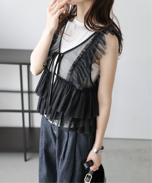 ベスト ジレ フリルチュールベスト レディース : ZOZOTOWN Yahoo!店