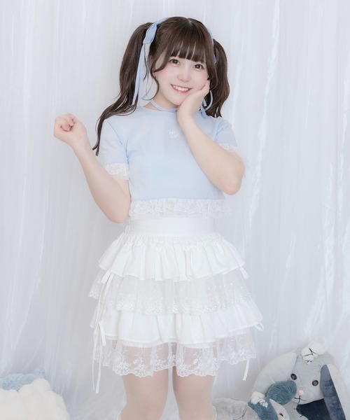 Bibiy. COLENNE SKIRT WHITE スカート　フリル Whinny スカート Whinny/サイコープリプリスカート♪ : ZOZOTOWN Yahoo