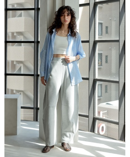 【美品】トウキョウブラウス　ストライプシャツ　ブラウス　シアー素材 美品】トウキョウブラウス ストライプシャツ ブラウス シアー