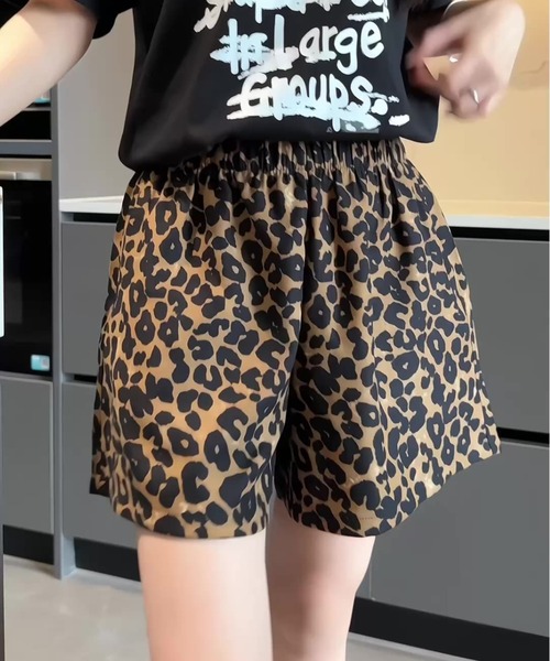 20471120 ヒョウ柄 ショートパンツ パンツ ヒョウ柄ショートパンツ レディース : ZOZOTOWN Yahoo!店