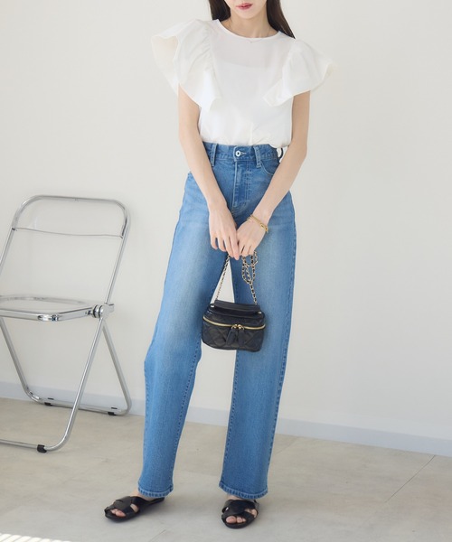 tシャツ 「meeny miny」「インフルエンサーmiiコラボ」”着映え”ラッフルブラウス レディース