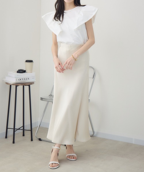 tシャツ 「meeny miny」「インフルエンサーmiiコラボ」”着映え”ラッフルブラウス レディース