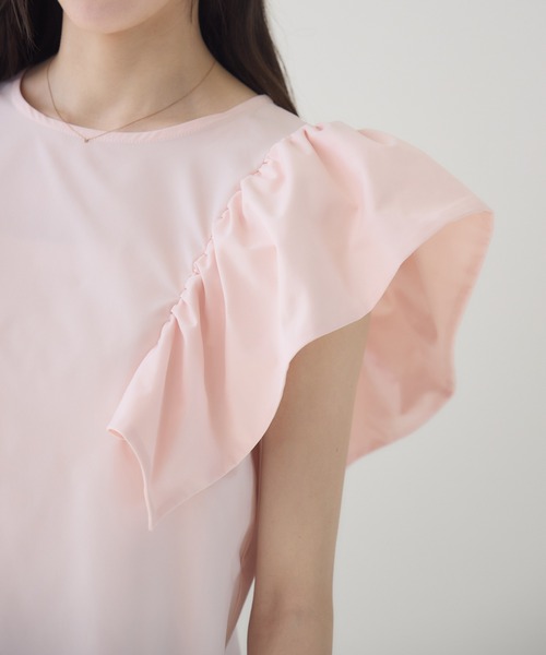 tシャツ 「meeny miny」「インフルエンサーmiiコラボ」”着映え”ラッフルブラウス レディース
