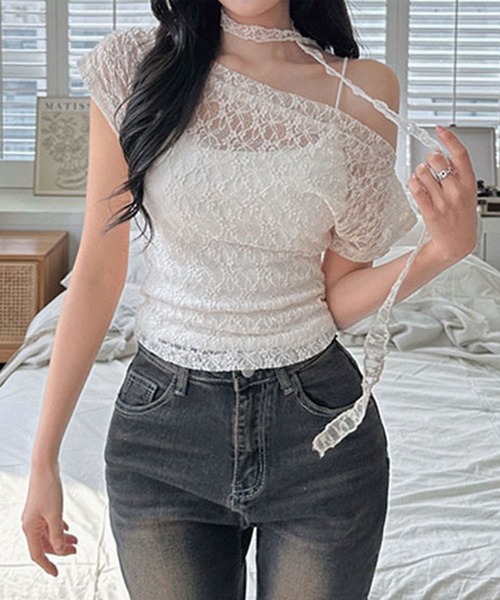GLAMOROUS JANE tシャツ 総レース半袖トップス レディース
