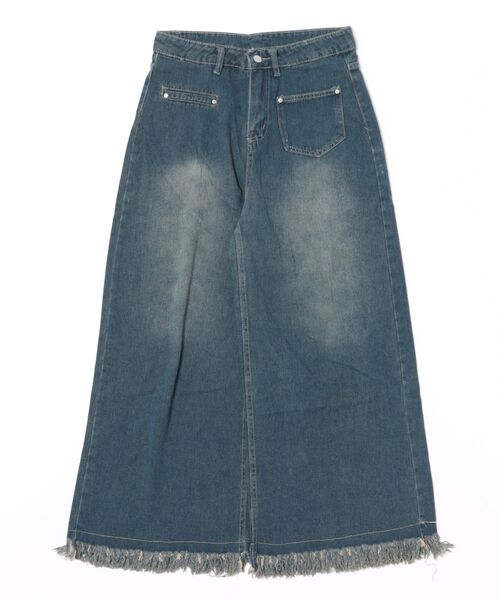 MONO8 ジーンズ デニム デニムパンツ フリンジヘムワイドデニム