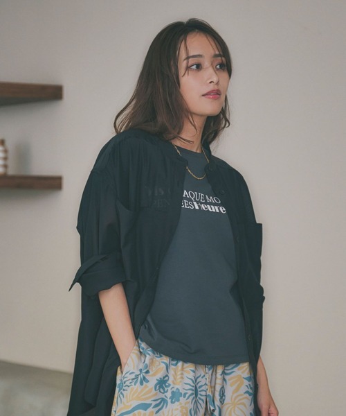 ブラウス シャツ 「近藤千尋さんコラボ」シアーオーバーシャツ（AJUGA.x BAYFLOW） レディース