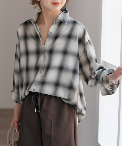Spick＆Span ブラウス シャツ 「追加」メタルボタンTRチェック