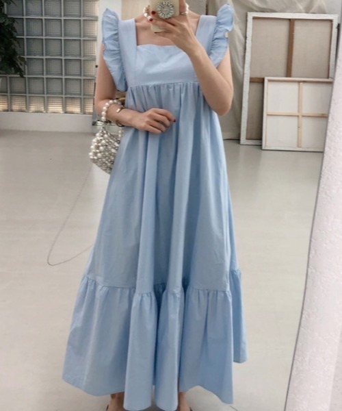 Aelina ワンピース フリルスリーブワンピース : ZOZOTOWN Yahoo