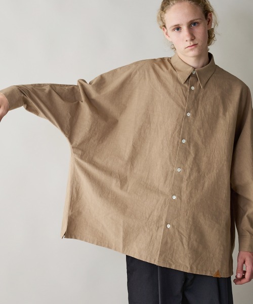 Theory 21aw エコレザードルマンスリーブシャツ green label relaxing 