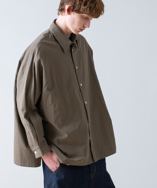 rehacer（レアセル） シャツ : Super Wide Dolman Sleeve Shirt
