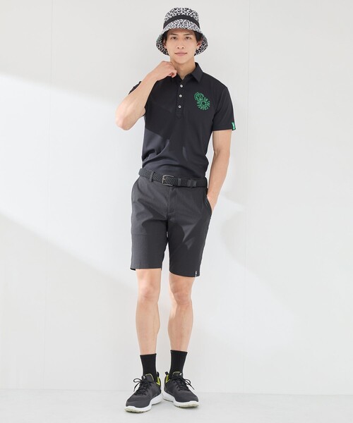 ジュンアンドロペ ハーフ パンツ 黒 ストレッチ 冷感 ゴルフ ウェア JUN&ROPE'（ジュンアンドロペ） ハーフパンツ パンツ 短パン 「撥水