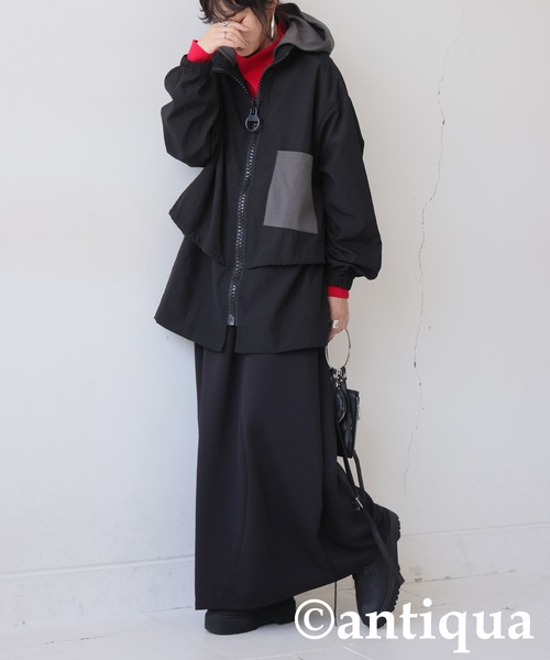 antiqua（アンティカ） ブルゾン ジャンバー 2wayビッグファスナー
