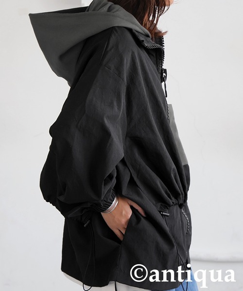 antiqua（アンティカ） ブルゾン ジャンバー 2wayビッグファスナー