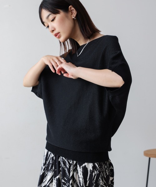 ラメニットプルオーバー Bab ブージュルード トップス Bou Jeloud（ブージュルード） tシャツ ラメニットプルオーバー