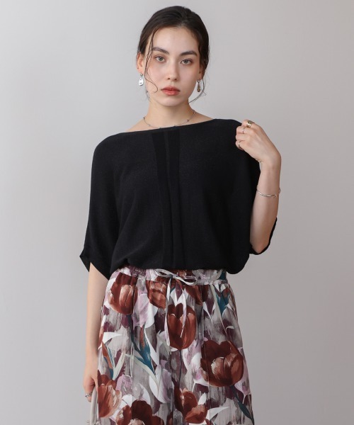 ラメニットプルオーバー Bab ブージュルード トップス Bou Jeloud（ブージュルード） tシャツ ラメニットプルオーバー