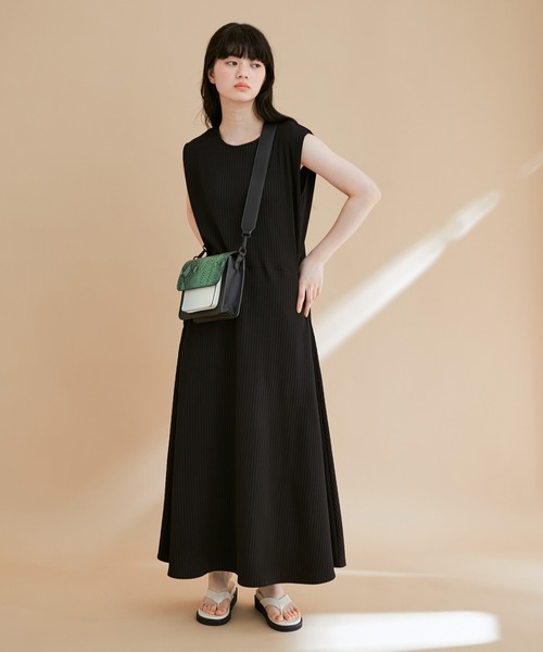 ADAM ET ROPE'（アダムエロペ） ノースリーブワンピース FREE ブラック