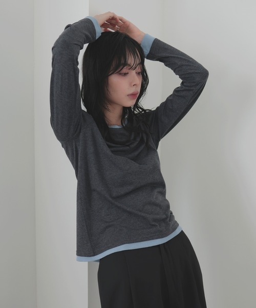 LIAN tシャツ レイヤードデザインロングTシャツ レディース