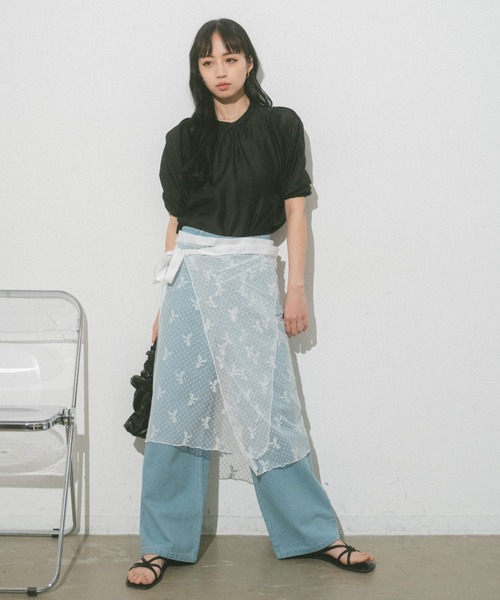 「VANNIE U」 半袖ブラウス FREE ピンク レディース_画像9