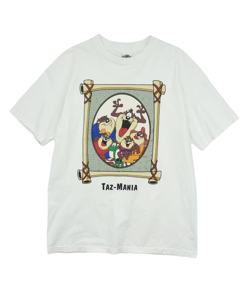 90s USA製 LOONEY TUNES タズ Tシャツ オーバープリント tシャツ 「USED」90's Looey Tunes “TAZ” キャラクター Tシャツ USA製