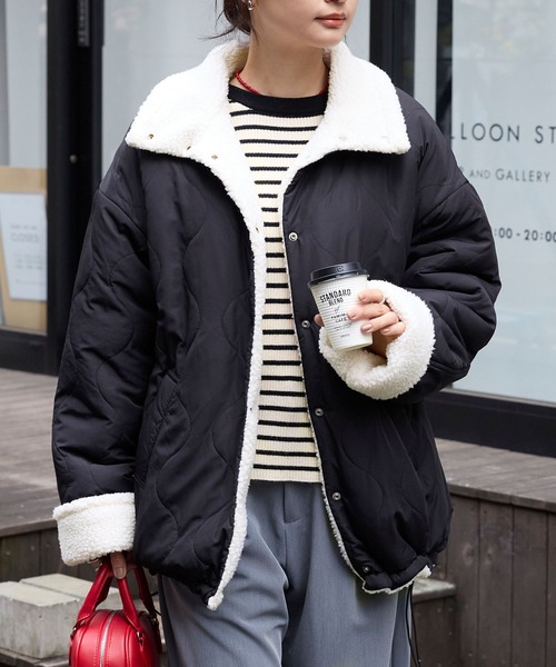 MONO-MART（モノマート） ブルゾン アウター 2WAY リバーシブル ボア