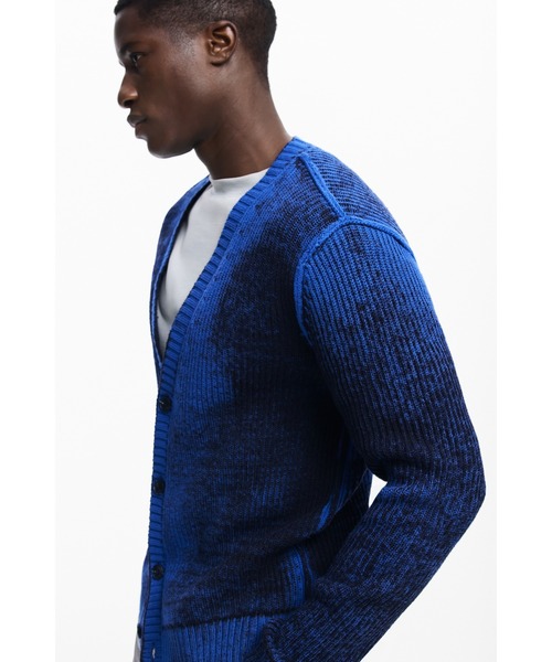 me ISSEY MIYAKE青系グラデーション カーディガン me ISSEY MIYAKE グラデーション 長袖 カーディガン - メルカリ