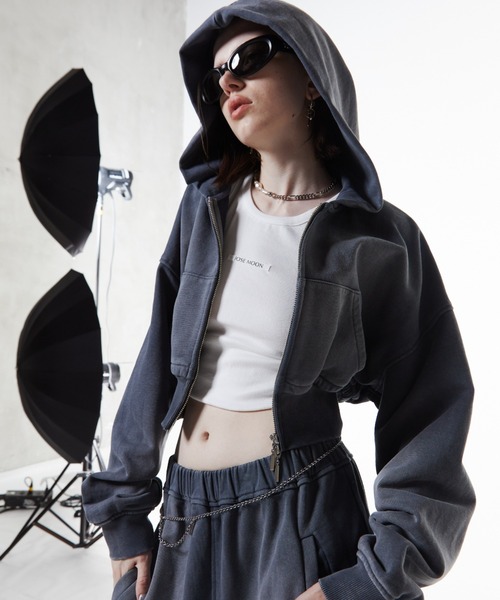 JOSE MOON（ジョゼムーン） パーカー CROP BIO HOODIE/クロップバイオ