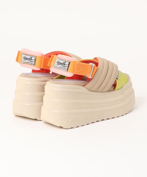 「YOSUKE」 フラットサンダル 24.5 ブラック レディース_画像2