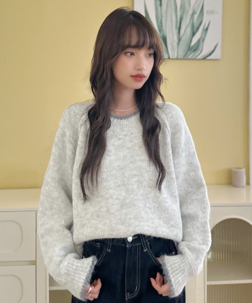 ニット セーター 「Good Riddance」ラグランスリーブ クルーネック