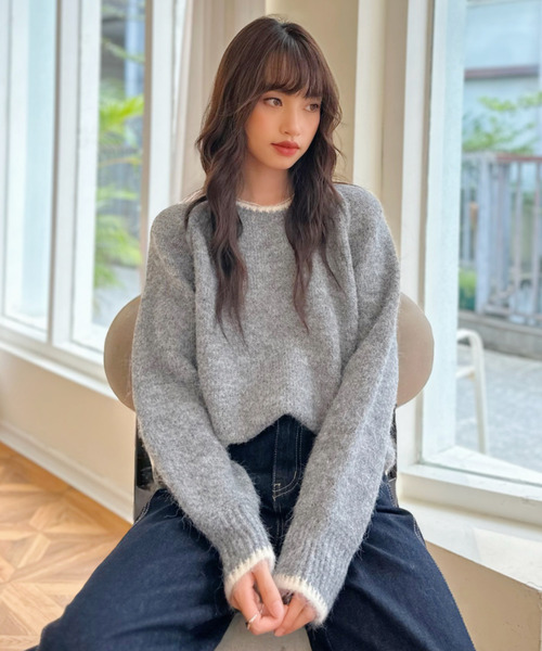 ニット セーター 「Good Riddance」ラグランスリーブ クルーネック