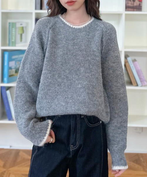 ニット セーター 「Good Riddance」ラグランスリーブ クルーネック