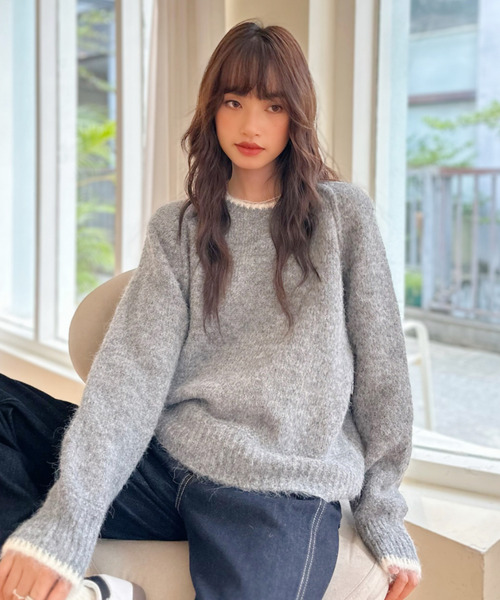 ニット セーター 「Good Riddance」ラグランスリーブ クルーネック