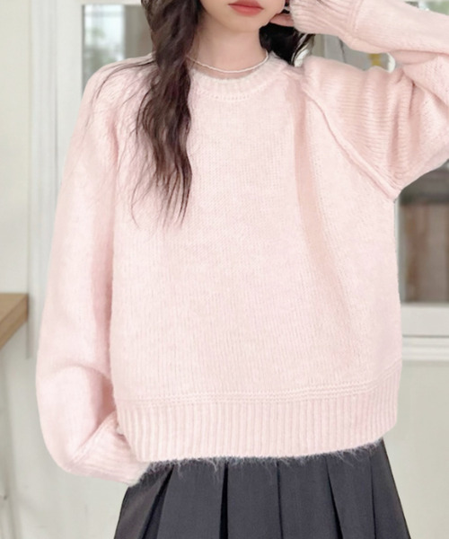 ニット セーター 「Good Riddance」ラグランスリーブ クルーネック